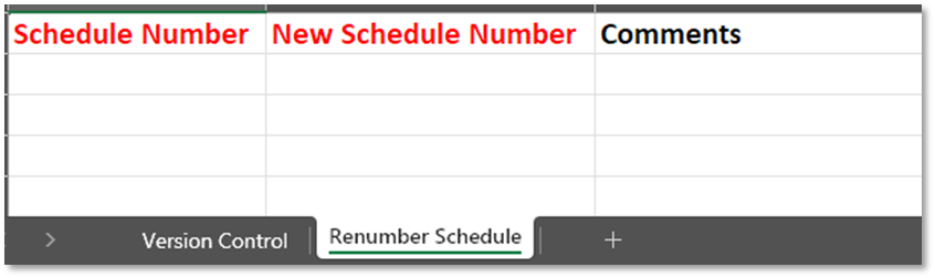 A schedule number with red text

Description automatically generated