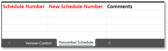 A schedule number with red text

Description automatically generated